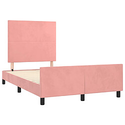 Avis vidaXL Cadre de lit sans matelas rose 120x200 cm velours