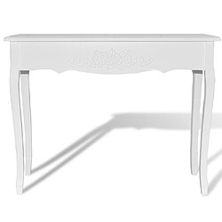 Helloshop26 Coiffeuse table maquillage chambre salon meuble d'entrée 100 x 35 cm blanc 1402007