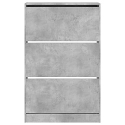 Acheter vidaXL Armoire à chaussures gris béton 80x21x125,5cm bois d'ingénierie