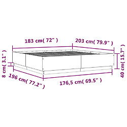 Vidaxl Cadre de lit blanc 180x200 cm bois d'ingénierie pas cher