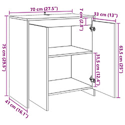 vidaXL Buffet chêne artisanal 70x41x75 cm bois d'ingénierie pas cher