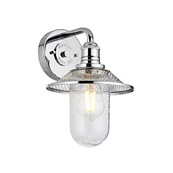 Elstead Lighting Applique murale salle de bains Hinkley Acier,verre grainé transparent Chrome poli