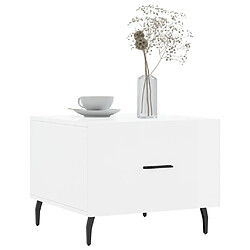 Avis Maison Chic Table basse,Table Console Table d'appoint, Table pour salon blanc brillant 50x50x40 cm bois d'ingénierie -MN60647