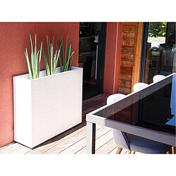 2 Jardinières rectangulaire Graphit - 99,5 x 29,5 x 78,5 cm - 63 L - Blanc cérusé - Eda