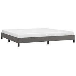 Avis Maison Chic Lit adulte - Lit simple Cadre de lit,Structure du lit Contemporain Gris 200x200 cm Similicuir -MN27597