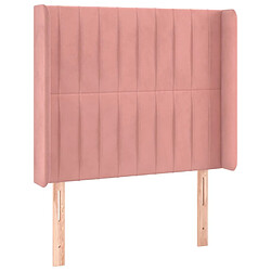 Maison Chic Tête de lit scandinave avec oreilles,meuble de chambre Rose 83x16x118/128 cm Velours -MN77526