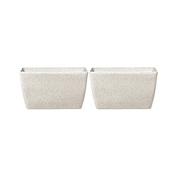 Beliani Lot de 2 pots de fleurs en pierre beige 74 x 32 x 45 cm BARIS