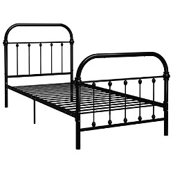 vidaXL Cadre de lit sans matelas noir métal 90x200 cm