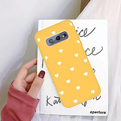 Wewoo Coque Pour Galaxy S10 Multi Love Heart Pattern Housse de protection en TPU givré jaune