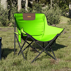 vidaXL Chaise de camping avec poche pliable lot de 2 vert