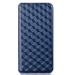 Etui en PU anti-scratch, motif losange avec support, bleu pour votre Oppo Reno3 Pro 5G/Find X2 Neo