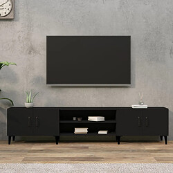 vidaXL Meuble TV noir 180x31,5x40 cm bois d'ingénierie