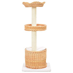 Avis Arbre à chat,niche pour chat avec griffoir en sisal Naturel Bois de saule -MN27207