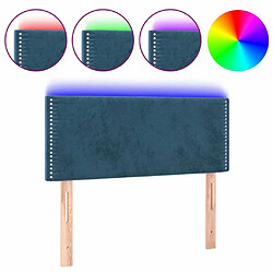 Maison Chic Tête de lit moderne à LED lumineuse pour chambre - Décoration de lit Bleu foncé 100x5x78/88 cm Velours -MN46170