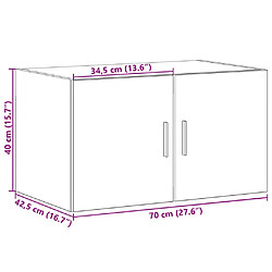 vidaXL Armoire murale chêne marron 70x42,5x40 cm bois d'ingénierie pas cher