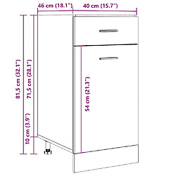 vidaXL Armoire de plancher à tiroir vieux bois 40x46x81,5 cm pas cher