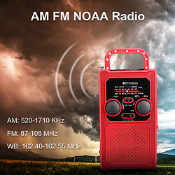 Universal FM AM NOAA SOS radio d'urgence portable éclairage LED étanche récepteur radio solaire à main