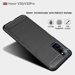 Wewoo Coque Pour Huawei Honor V30 / V30 Pro Housse en TPU fibre de carbone à texture brossée rouge