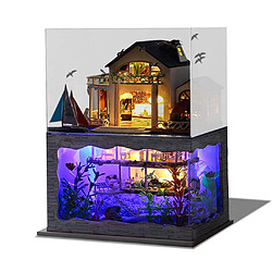 Maison miniature Bricolage 3D en bois Meubles LED Maison Puzzle décorez cadeaux Creative