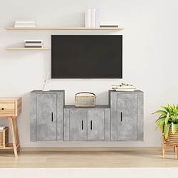 Maison Chic Ensemble de meubles TV 3 pcs pour salon - Gris béton Bois d'ingénierie -MN82558