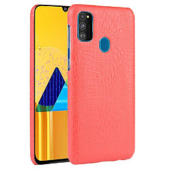 Wewoo Coque Rigide Pour Galaxy M30s Crocodile antichoc Texture PC + Etui PU Rouge