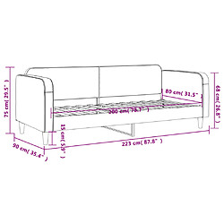 vidaXL Lit de repos sans matelas taupe 80x200 cm tissu pas cher