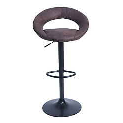 Acheter Mendler 2x tabouret de bar HWC-F46, chaise de comptoir, monture noire ~ imitation de daim, vintage marron foncé