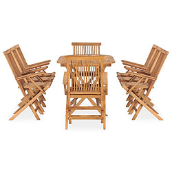 vidaXL Ensemble à manger d'extérieur pliable 9 pcs Bois solide de teck