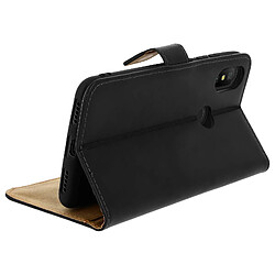 Avizar Housse Folio Xiaomi Mi A2 Etui cuir clapet portefeuille coque silicone Noir