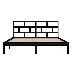 Acheter vidaXL Cadre de lit sans matelas noir bois massif