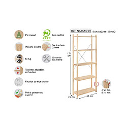 Avis Astigarraga Etagère Natura 5 tablettes et montants à lattes.