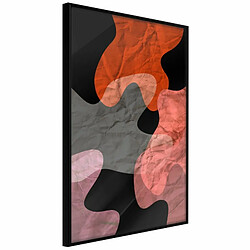 Paris Prix Affiche Murale Encadrée Colourful Camouflage Orange 20 x 30 cm Noir