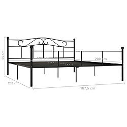 vidaXL Cadre de lit sans matelas noir métal 180x200 cm pas cher