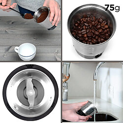 Duronic CG250 Moulin à café électrique de 250W | Meule de 75 g | 8 à 12 tasses | Lames en acier inoxydable | Pour un cappuccino, latte, expresso, café serré savoureux | Broyeur pour grains de café