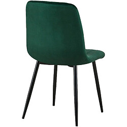 Avis Decoshop26 Lot de 4 chaises de salle à manger coutures décoratives verticales en tissu velours vert et pieds métal noir 10_0001864