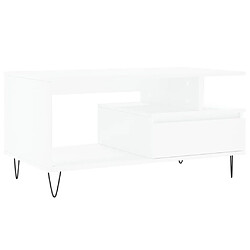 Maison Chic Table basse,Table Console Table d'appoint, Table pour salon Blanc 90x49x45 cm Bois d'ingénierie -MN38767