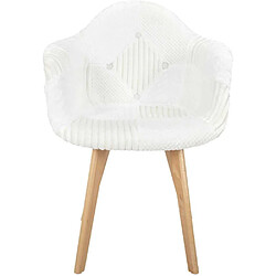 Avis The Home Deco Factory Fauteuil scandinave patchwork blanc.