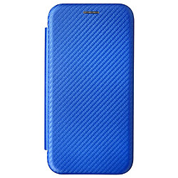 Coque en TPU + PU texture en fibre de carbone avec support bleu pour votre Xiaomi 12 Pro