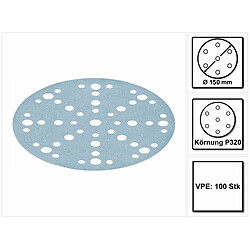 Festool STF D150 / 48 Granat P320 150 mm Disques abrasifs - 100 pièces (575170) pour RO 150, ES 150, ETS 150, ETS EC 150, LEX 150, WTS 150, HSK-D 150