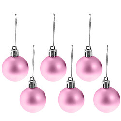 Acheter 24pcs 8cm joyeux noël ornements boules de Noël arbre suspendus décor rose