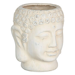 BigBuy Garden Cache-pot Crème Terre cuite Buda Oriental 14 x 14 x 15,5 cm