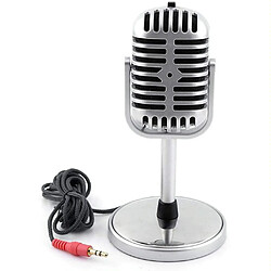 Yonis Microphone Style Classique Argent 3.5mm