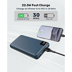 Avis SANAG Batterie Externe 27000Mah Power Bank 22,5W Pd4.0 Qc3.0 Charge Rapide Chargeur Portable Usb C Batterie Portable Avec 4 Usb Sortie & Affichage Led Pour Smartphone Tablette(Bleu)