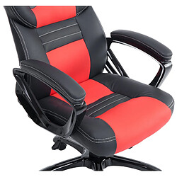 Decoshop26 Fauteuil de bureau gaming sur roulettes mécanisme d'inclinaison en PVC noir / rouge et plastique 10_0002595 pas cher