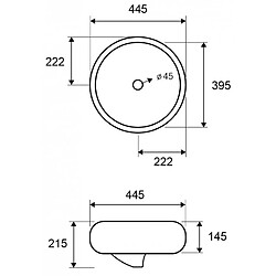 Avis Karag Vasque ronde à poser sans trou BE 44,5x44,5x21,5 cm