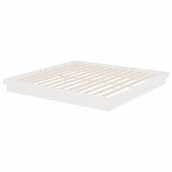 Acheter Maison Chic Lit adulte - Lit simple Cadre de lit,Structure du lit Contemporain blanc bois massif 200x200 cm -MN18962