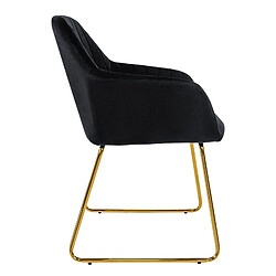 Avis ML-Design Lot de 8 chaises de salle à manger noir assise en velours pieds dorés en métal