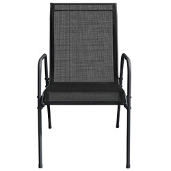 Avis vidaXL Chaises de jardin lot de 6 Acier et textilène Noir