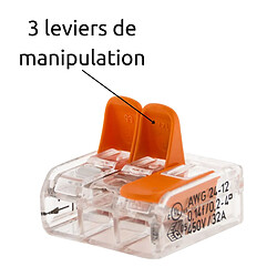 Acheter Borne de raccordement S221 Compact - 3 entrées - conducteurs 0.5 à 6mm² - Wago