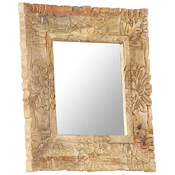 vidaXL Miroir 50x50 cm Bois de manguier massif